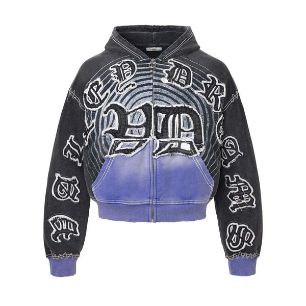Vale Forever Hypnotic Zip Up Hoodie Black Blue