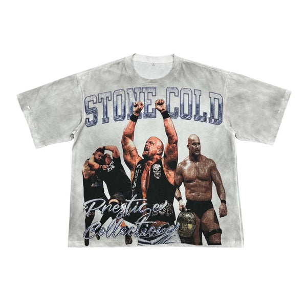 Prestige Stone Cold Distressed White Tee