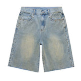 Homme Femme Studded Denim Shorts Blue