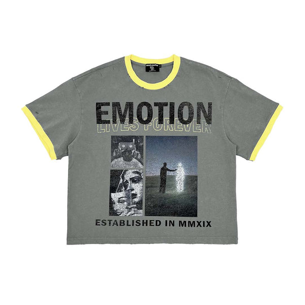 Mixed Emotions Eternal Ringer Tee Grey Yellow