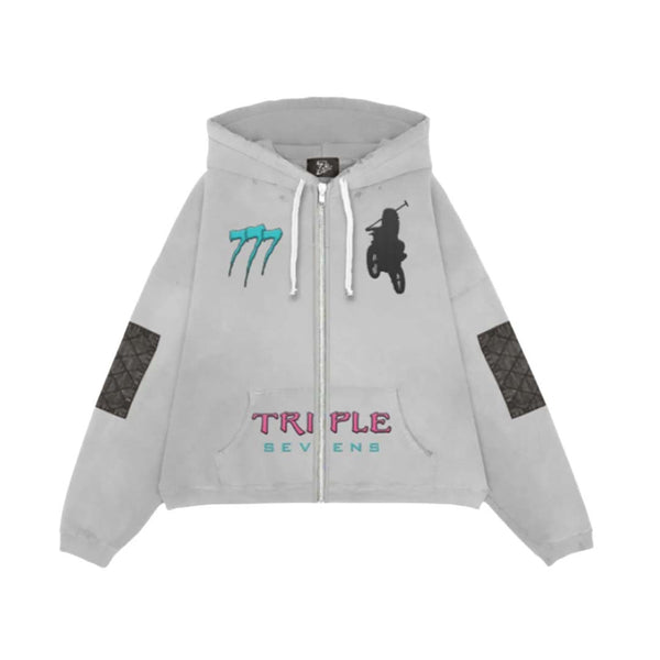 Triple Sevens Vice Grey Zip Up Hoodie