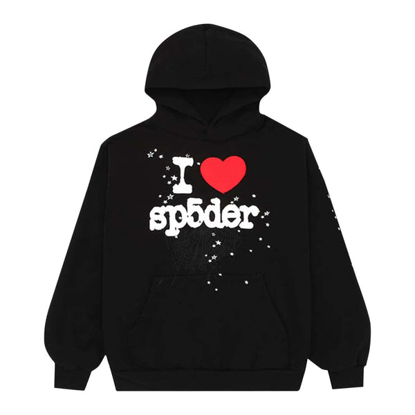 Sp5der Black I Heart Souvenir Hoodie