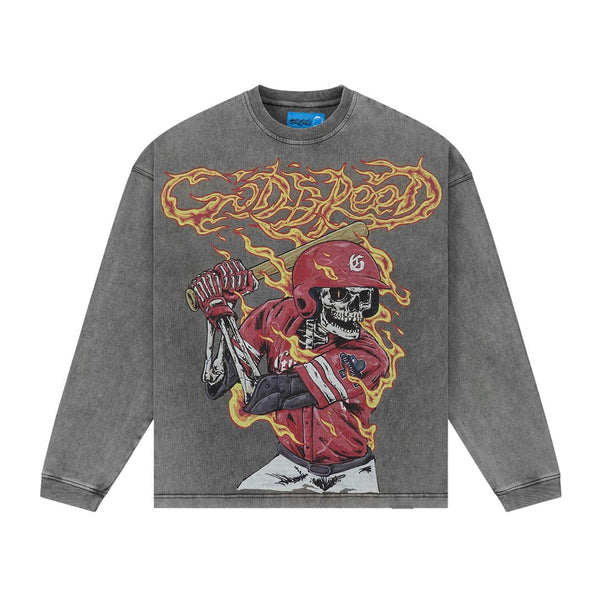 Godspeed Slugger Long Sleeve Tee Grey Wash