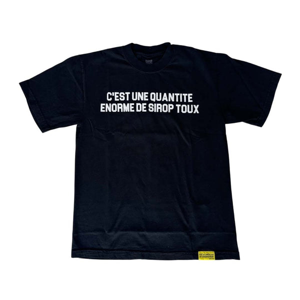 Awful Lot of Cough Syrup French Black Spell Out Tee