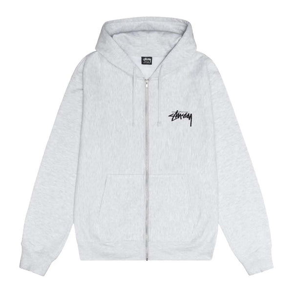 Stussy Shattered 8 Ball Ash Heather Grey Zip Up Hoodie