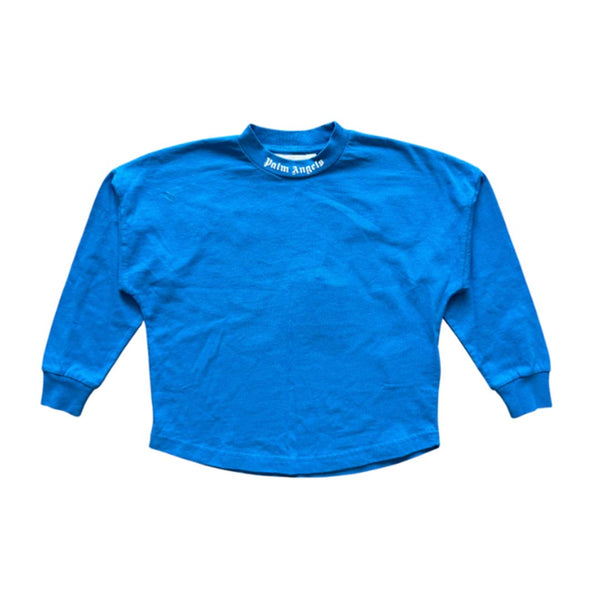 Palm Angels KIDS Classic Over Logo Tee L/S Blue White