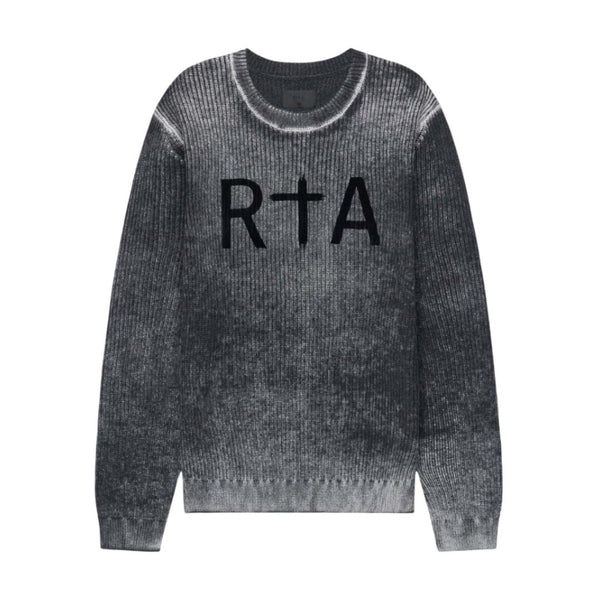 RtA Ethan Knit Sweater Black Glitch