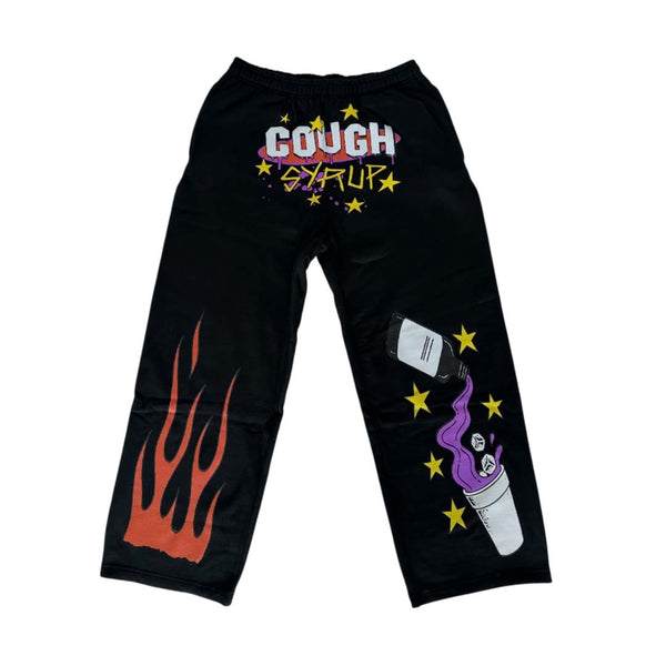 Awful Lot of Cough Syrup Pop Up V2 Black Sweatpants