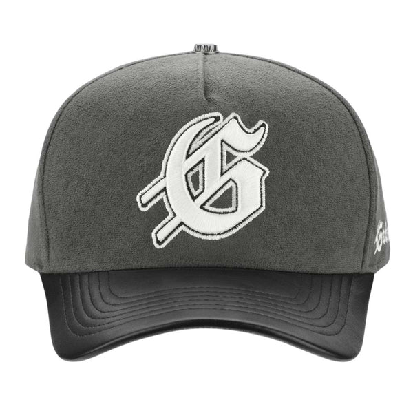 Godspeed Insignia Leather Suede Hat Grey Black White