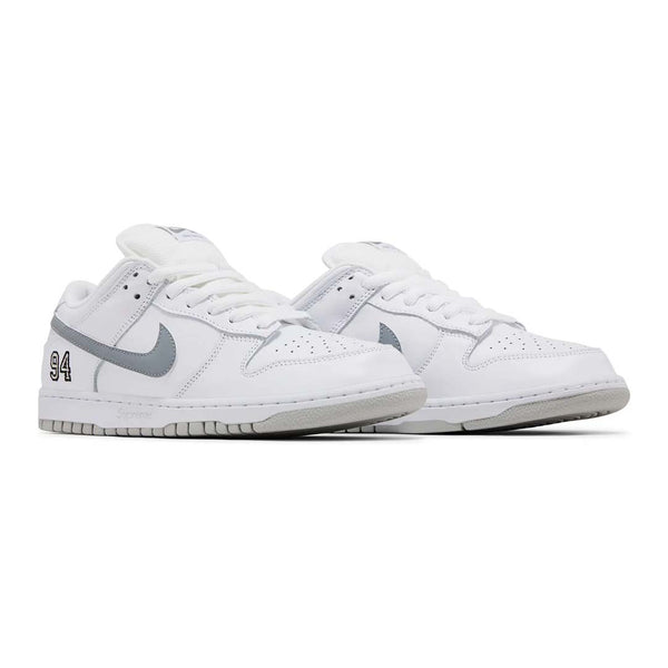 Nike SB Dunk Low Supreme 94 White Metallic Silver