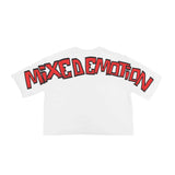 Mixed Emotions White Monster Cropped Tee