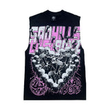 Lost Hills Black Pink Nail Sleeveless Tee