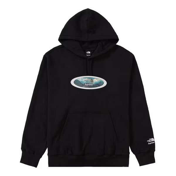 Supreme The North Face Lenticular Mountains Hooded Sweatshirt Black