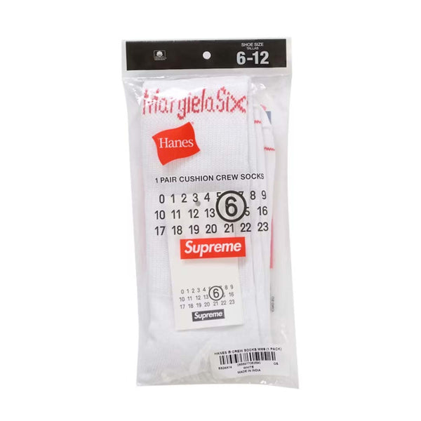 Supreme x MM6 Maison Margiela x Hanes Crew Socks (1 Pack) 'White'