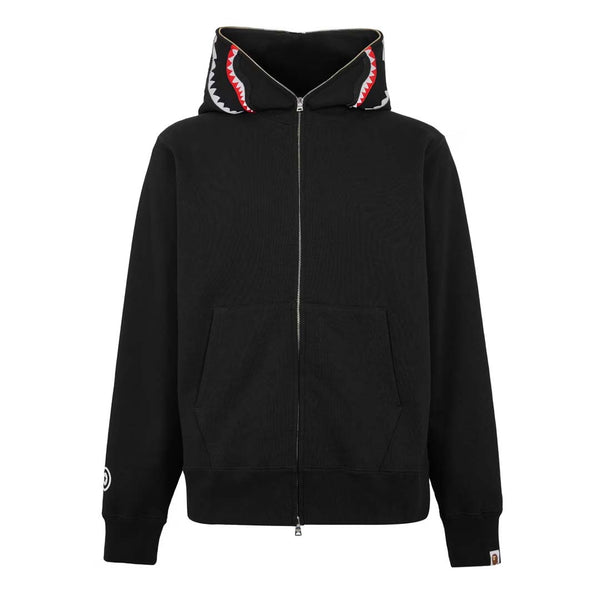 Bape Black Red Shark Zip Up Hoodie