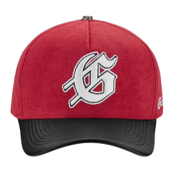 Godspeed Insignia Leather Suede Hat Red Black White