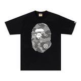 BAPE Honeycomb Camo Big Ape Head Tee 'Black/Grey'