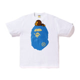 BAPE Glitter Milo on Big Ape Head Tee White/Blue