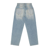 Sinclair Country Patched Denim Washed Blue Jeans