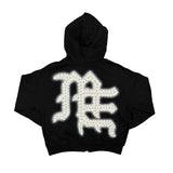 Mixed Emotions Black End Rhinestone Hoodie