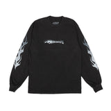 NWA Hype Flames Logo Faded Grey LS Tee