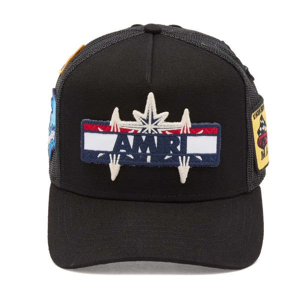 Amiri Station Patch Trucker Hat Black by Amiri - NWAHYPE No.1 for streetwear Hats in USA