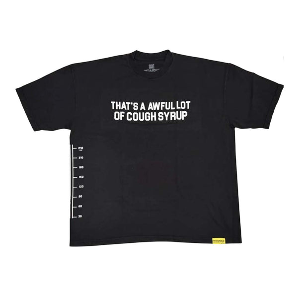 Awful Lot of Cough Syrup Black White Spell Out Measurements Tee by Awful Lot of Cough Syrup - NWAHYPE No.1 for streetwear T-Shirts in USA