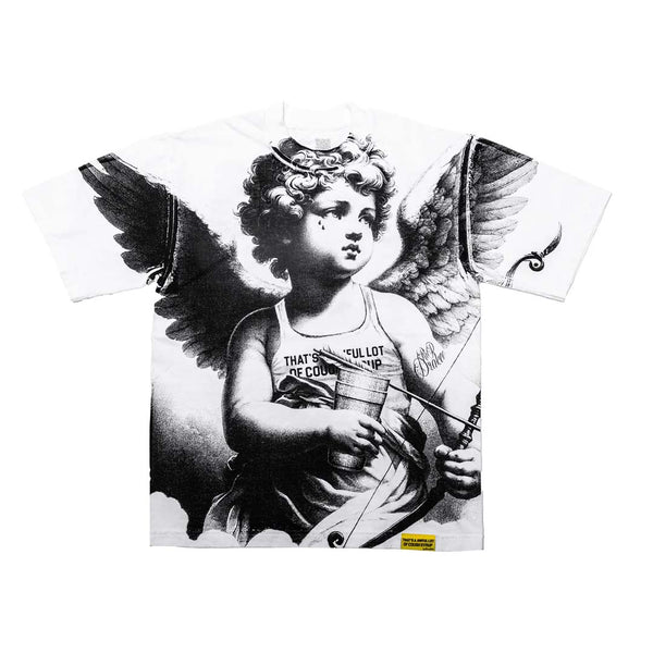 Awful Lot of Cough Syrup Cupid Tattoo White Black by Awful Lot of Cough Syrup - NWAHYPE No.1 for streetwear T-Shirts in USA
