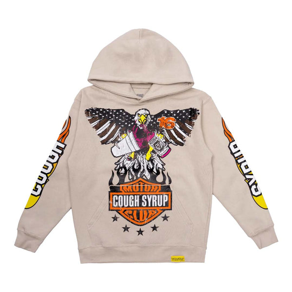 Awful Lot of Cough Syrup Moto Club Cream Hoodie by Awful Lot of Cough Syrup - NWAHYPE No.1 for streetwear Hoodies in USA