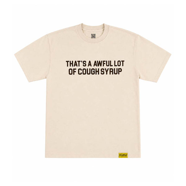 Awful Lot of Cough Syrup Spell Out Cream Brown Tee by Awful Lot of Cough Syrup - NWAHYPE No.1 for streetwear T-Shirts in USA