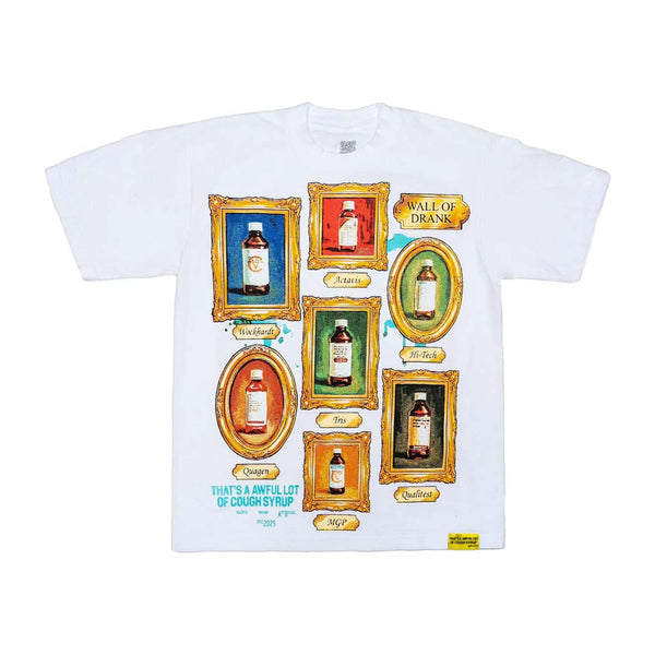 Awful Lot of Cough Syrup Wall of Drank Tee White by Awful Lot of Cough Syrup - NWAHYPE No.1 for streetwear T-Shirts in USA