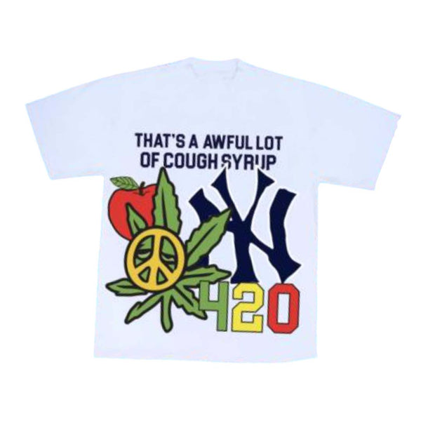Awful Lot of Cough Syrup White NYC 4/20 Tee by Awful Lot of Cough Syrup - NWAHYPE No.1 for streetwear T-Shirts in USA