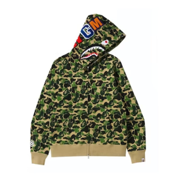 BAPE ABC Camo Shark Full Zip Hoodie Green by Bape - NWAHype 1 for streetwear Hoodies in USA
