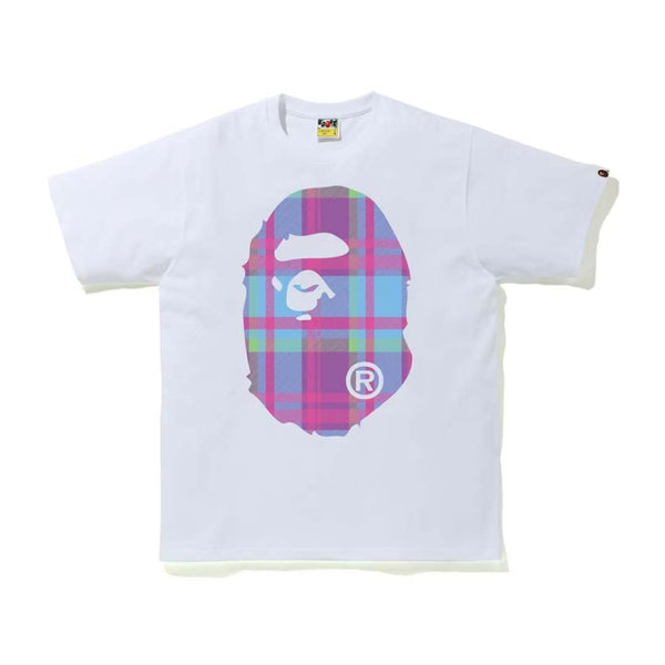 BAPE Check Big Ape Head Tee White/Purple by Bape - NWAHYPE No.1 for streetwear T-Shirts in USA