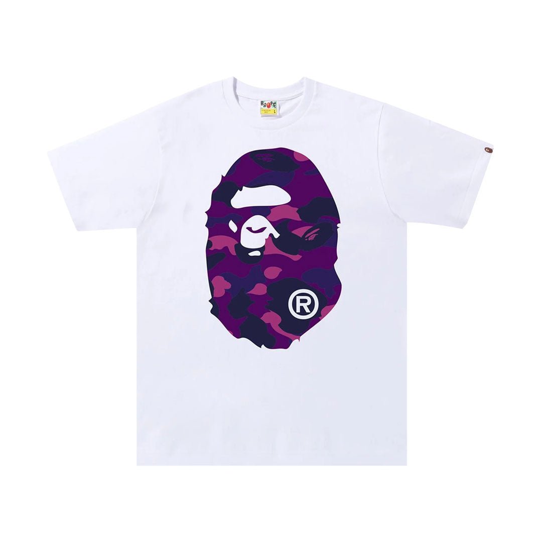 BAPe Color Camo Big Ape Head Tee White/Purple – NWAHYPE