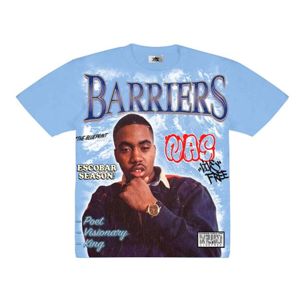 Barriers Worldwide Nas Tee Blue by Barriers Worldwide - NWAHYPE No.1 for streetwear T-Shirts in USA