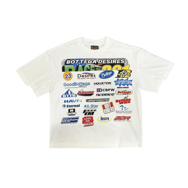 Bottega Desires Race White tee by Bottega Desires - NWAHYPE No.1 for streetwear T-Shirts in USA