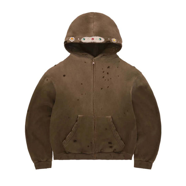 Bravest Brown Sapphire Zip Up Hoodie by Bravest Studios - NWAHype No.1 for streetwear Pants in USA