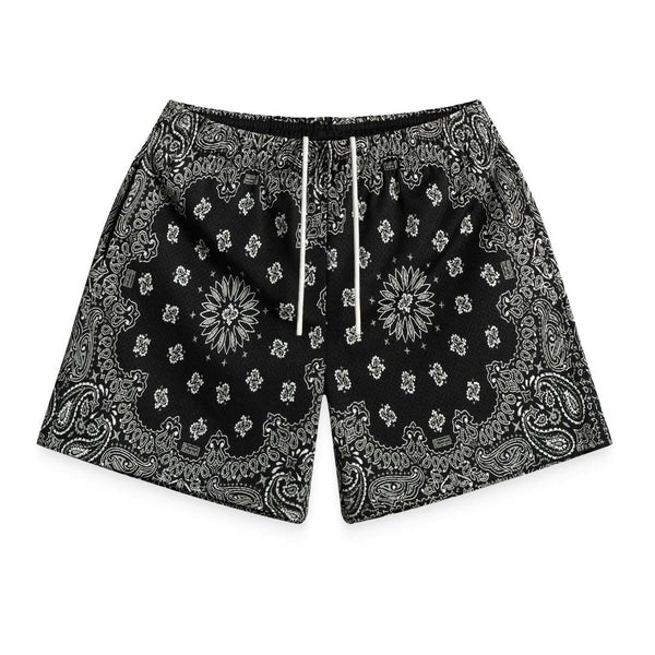 Bravest Paisley Two Tone Black Mesh Shorts by Bravest Studios - NWAHYPE No.1 for streetwear Shorts in USA