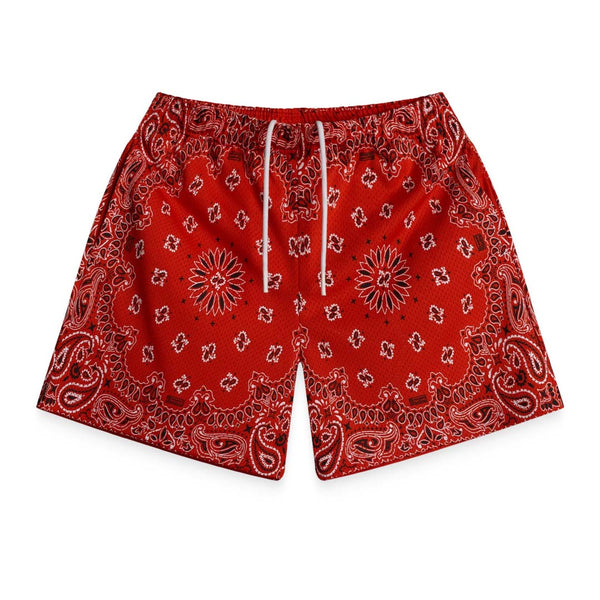 Bravest Paisley Two Tone Red Mesh Shorts by Bravest Studios - NWAHYPE No.1 for streetwear Shorts in USA