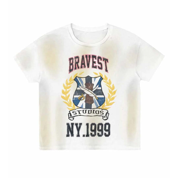 Bravest Studios White Crest Tee by Bravest Studios - NWAHYPE No.1 for streetwear T-Shirts in USA