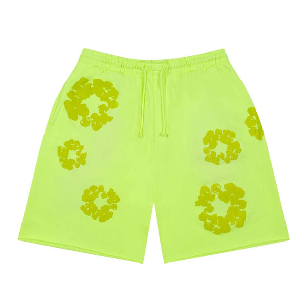 Denim Tears Mono Cotton Wreath Sweat Shorts 'Neon Green' by Denim Tears - NWAHype 1 for streetwear Shorts in USA