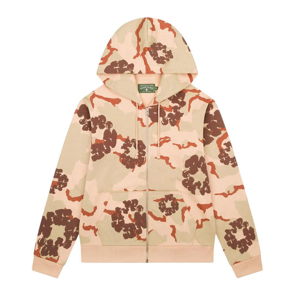 Denim Tears Wreath Zip Sweatshirt 'Tan Camo' by Denim Tears - NWAHype 1 for streetwear Hoodies in USA