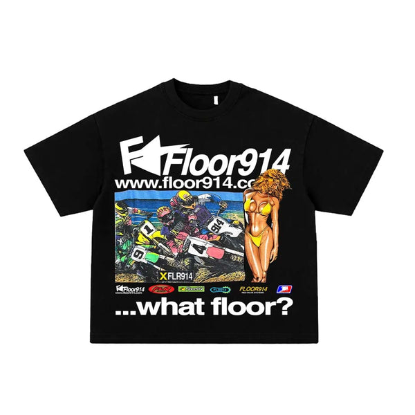 Floor 914 Race Girl Black Tee by Floor 914 - NWAHYPE No.1 for streetwear T-Shirts in USA
