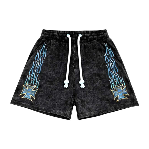 Floor 914 Sky Striker Shorts Black Wash Blue by Floor 914 - NWAHYPE No.1 for streetwear Shorts in USA