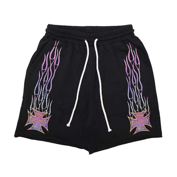 Floor 914 Sky Striker Shorts Black Wash Purple by Floor 914 - NWAHYPE No.1 for streetwear Shorts in USA