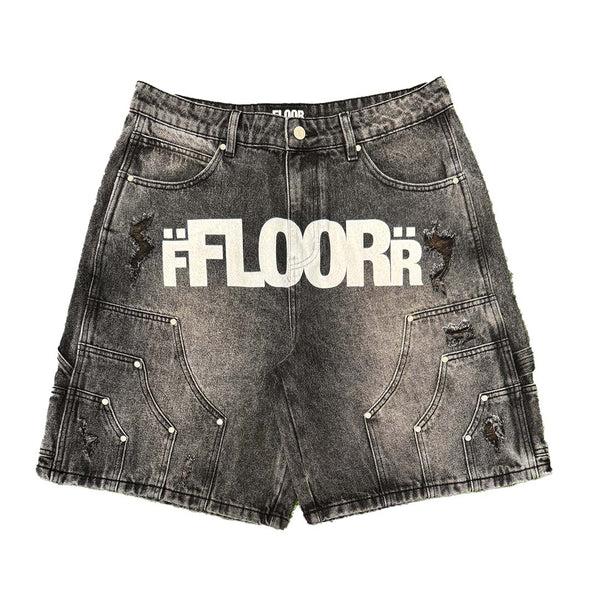 Floor 914 Uniform Jean Shorts Black Wash by Floor 914 - NWAHype 1 for streetwear Shorts in USA