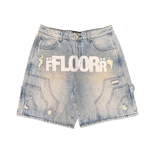Floor 914 Uniform Jean Shorts Light Wash Blue by Floor 914 - NWAHype 1 for streetwear Shorts in USA