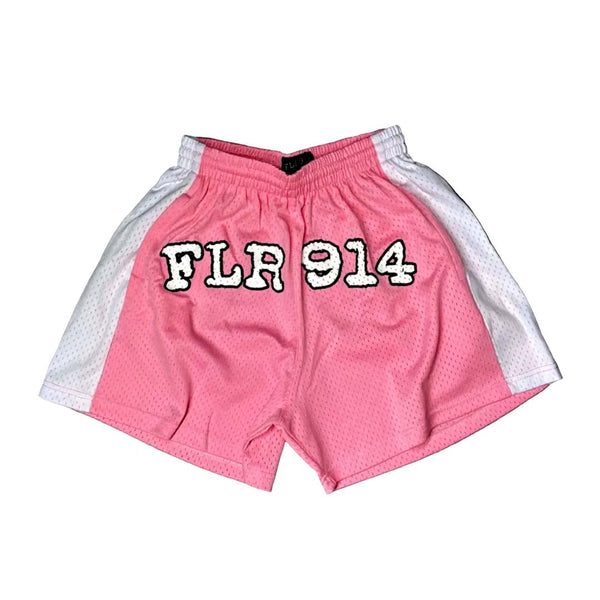Floor 914 Uniform Mesh Shorts Pink White by Floor 914 - NWAHYPE No.1 for streetwear Shorts in USA