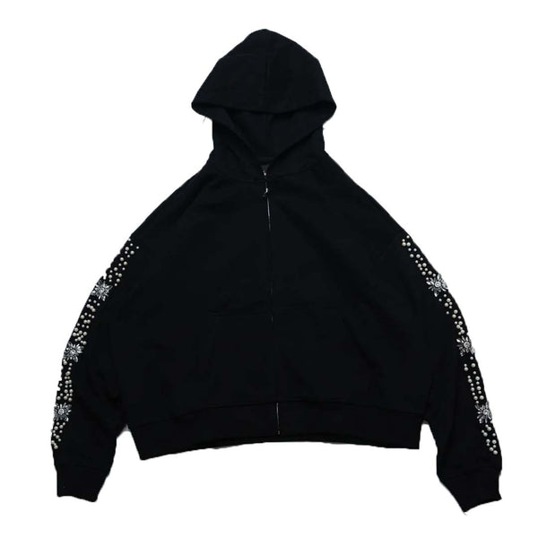 Fraternal What The Pearl Zip Up Hoodie Black by Fraternal - NWAHYPE No.1 for streetwear Hoodies in USA